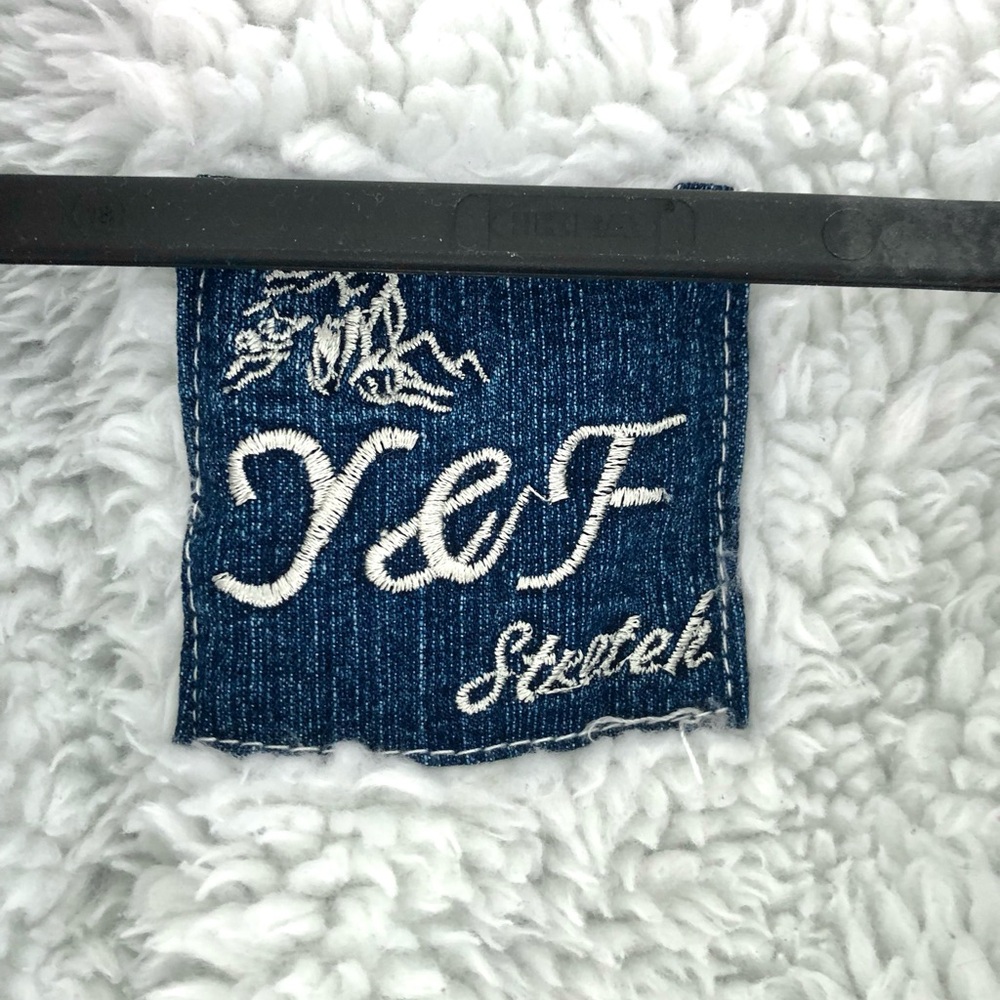 Blue Jean Jacket with White Sherpa Lining - Picture 2 of 4